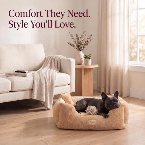 Vista 6 de Cama ortopédica refrescante para perros pequeños, espuma viscoelástica con funda lavable Memory foam puppy bed for small dog with arthritis