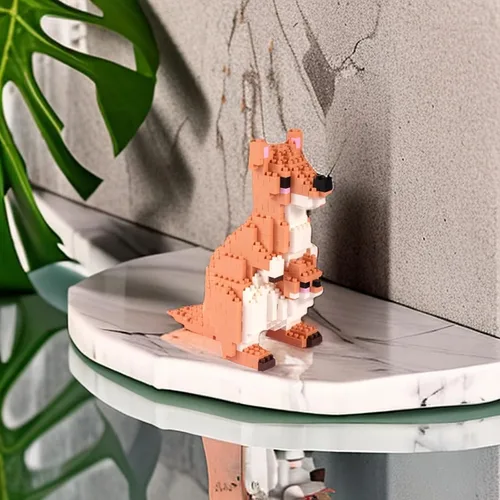 Vista 6 de Larcele 899 piezas canguro micro bloques de construcción de juguete regalo