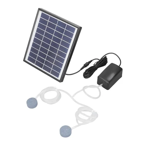 Vista 9 de Bomba de estanque micro solar de 10 V 6 W CC, kit de bomba de aire de fuente de panel solar ajustable con piedra de burbujas para estanque de peces