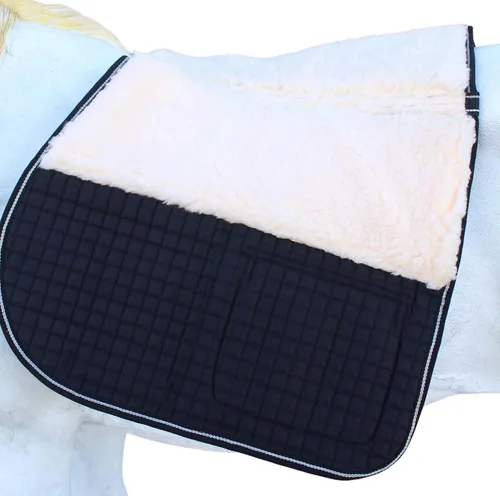 Vista 5 de CHALLENGER Horse English Quilted Fleece Padded Dressage Saddle Pad with Pockets 72121-124