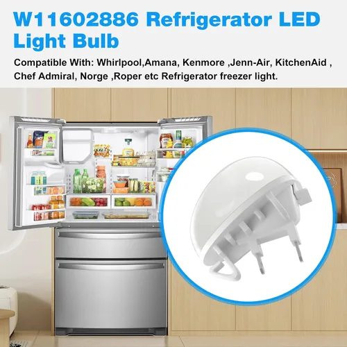 Vista 2 de JIOTAR W11602886 W11251749 Bombilla de repuesto para refrigerador Whirlpool Bombillas W11468934 W11449273 W11520324 AP6986570 W11549780