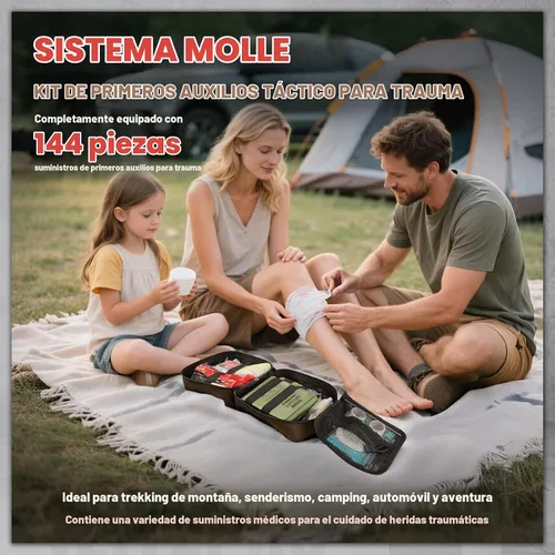 Vista 7 de 144 piezas de kit avanzado de primeros auxilios para trauma - Equipo de emergencia para acampar con torniquete, vendaje de compresión, férula de 36