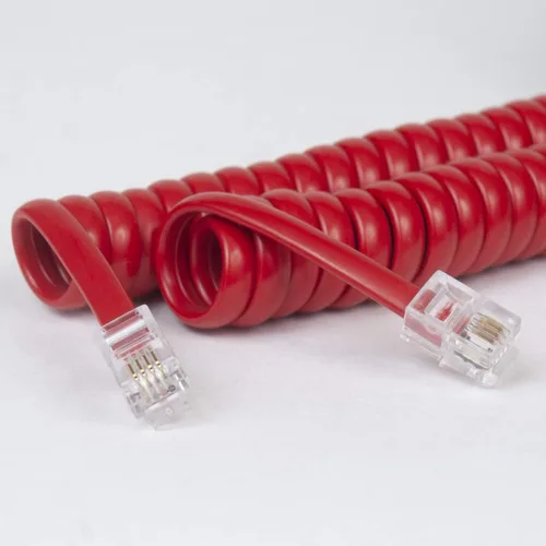 Vista 3 de Cablesys GCHA444012-FCR / Cable de teléfono rojo de 12 pies