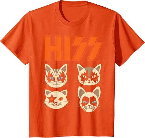 Vista 65 de Camiseta Hiss Funny Cats Kittens Rock Rockin, Negro