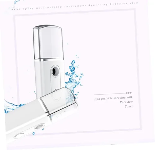 Vista 5 de Beavorty 2 unids compacto mano máquina de pulverización facial nanómetro spray agua reabastecedor humidificador facial blanco para mujeres niñas