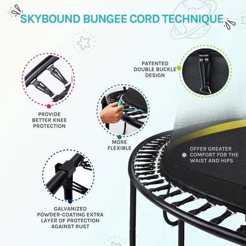 Vista 6 de SkyBound Trampolín sin Resortes de 14 PIES 12 PIES 10 PIES 8 PIES 6 PIES para Niños y Adultos - Trampolines Recreativos con Revestimiento