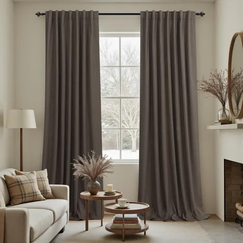Vista 101 de KOUFALL - Cortinas de medio estilo francés de lino para ventana, juego de 2 cortinas cortas de 40 pulgadas de longitud, para privacidad, cortinas