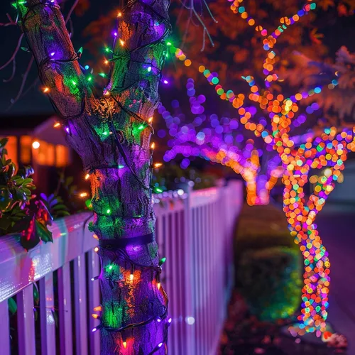 Vista 3 de Dazzle Bright Mini cadena de 200 luces LED de Halloween, 65 pies, conectables, impermeables, 8 modos, luces de hadas para interiores y exteriores