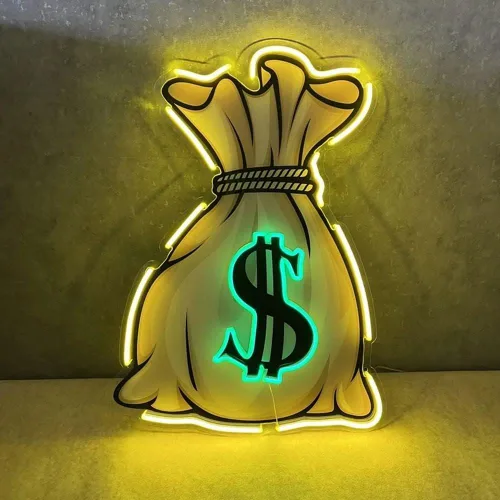 Vista 16 de Letreros de neón de montaña para decoración de pared de 16 pulgadas, letrero de neón LED de dinero, cueva, hogar, fiesta, letreros iluminados por