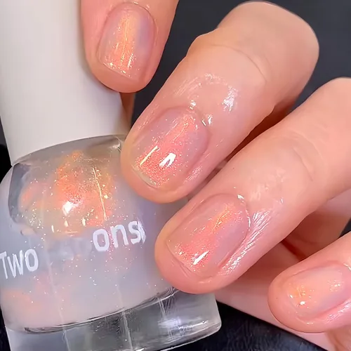 Vista 17 de Esmalte de uñas a base de agua Aurora verde brillante, esmalte de uñas con efecto cromado iridiscente, esmalte de uñas no tóxico para mujeres