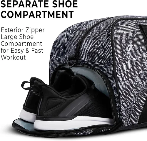 Vista 5 de Vooray Bolsa de lona para gimnasio con quemador de 23 litros, bolsa de viaje para mujeres y hombres, bolsa de gimnasio deportiva con compartimento