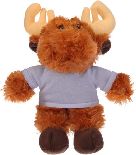 Vista 3 de Plushland Alce flexible de 8 pulgadas con camiseta, regalo personalizado, texto personalizado en la camiseta, gran regalo para el día de la madre