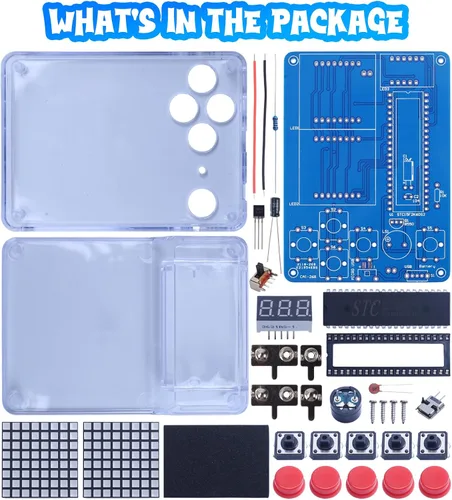 Vista 6 de PEMENOL Kit de soldadura de juego de bricolaje para principiantes, 4 juegos retro, proyecto de electrónica STEM con brillo ajustable, interruptor