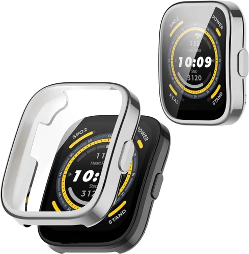 Vista 11 de Paquete de 2 fundas de poliuretano termoplástico con protector de pantalla para Amazfit Bip 5, protector de pantalla HD ultrafino, antiarañazos, sin