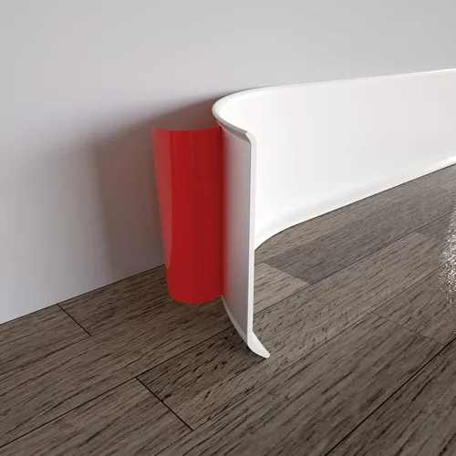 Vista 8 de COUKIU Moldura Flexible para Zócalo, 3 Pulgadas x 20 Pies Base de Pared de Vinilo Autoadhesivo Base Cove, Moldura de Base de Pared de Goma