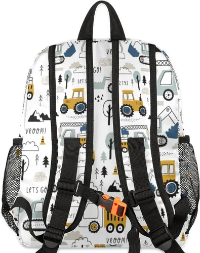 Vista 4 de Mochila para niños pequeños, Monster Truck preescolar, bolsa pequeña y bonita para libros de jardín de infantes, bolsas de viaje para niños y niñas