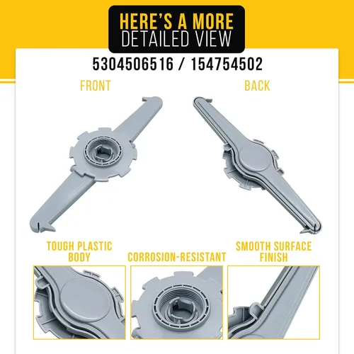 Vista 3 de PartsBroz Brazo de pulverización superior 5304506516 154754502 para lavavajillas Frigidaire FGIP2468UF0A FFBD2406NS9B FGID2466QF5A FFBD2412SS0A