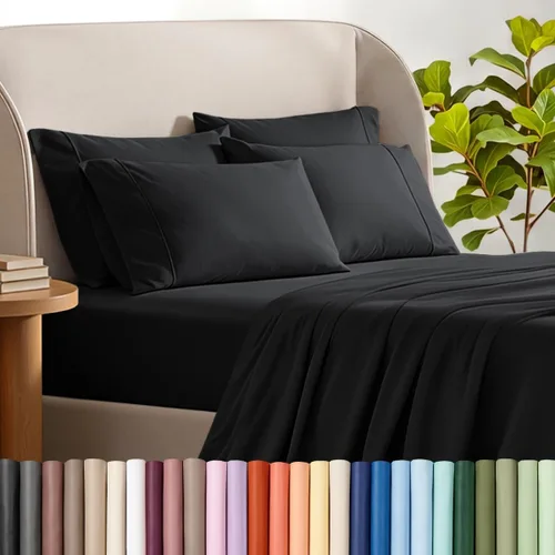 Vista 17 de Bare Home Hotel Luxury - Juego de sábanas Queen extra suave, 6 piezas, bolsillos profundos, ajuste fácil, refrescantes y transpirables, resistentes