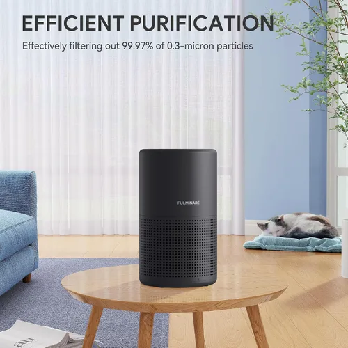 Vista 5 de FULMINARE Purificadores de aire para dormitorio H13 Filtro de aire HEPA verdadero, limpiador de aire silencioso con luz nocturna, purificador