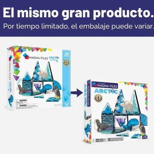 Vista 8 de MAGNA-TILES Arctic Animals - Juego de construcción magnética de 25 piezas, la marca original de construcción magnética