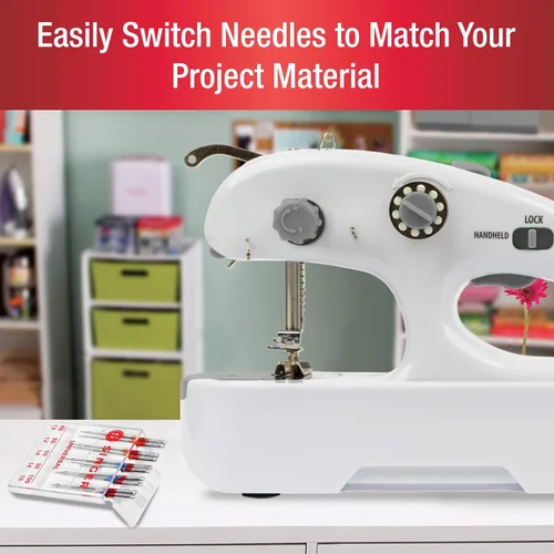 Vista 15 de SINGER Stitch Quick + Paquetes de máquina de coser portátil inalámbrica (Stitch Quick + de dos hilos)
