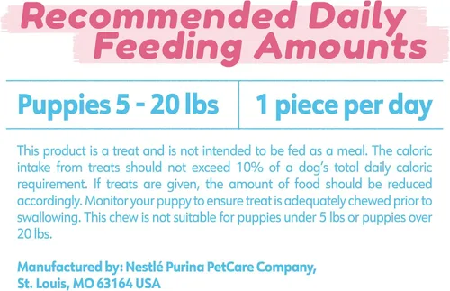 Vista 9 de Dentalife Masticables de dentición para cachorros para perros pequeños de 3 meses en adelante, sabor a pollo, 17.3 onzas, 19 masticables – bolsa
