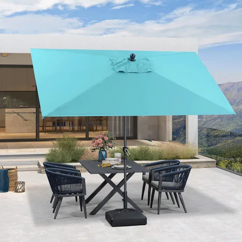 Vista 84 de PURPLE LEAF - Sombrilla de patio rectangular de 6' x 4', sombrilla de mesa para exteriores con marco de aluminio, sombrilla de mercado, sombrilla