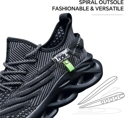 Vista 3 de Zapatos deportivos para correr para hombre, tenis para caminar, gimnasio, deportes, sin cordones, antideslizantes, atléticos, entrenamiento, casual
