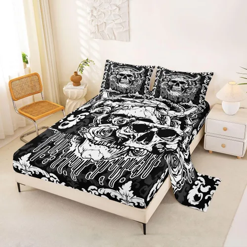 Vista 22 de Erosebridal Juego de sábanas con diseño de gato tamaño individual, sábana encimera Kawaii Garfield para niños y niñas, sábanas con huellas de patas