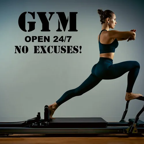 Vista 3 de 2 hojas de calcomanías de pared para gimnasio, sin dolor, sin ganancia, para gimnasio, abierto 24/7, etiqueta de motivación, cita inspiradora, gran