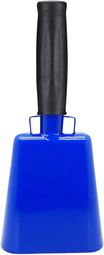 Vista 11 de Campana de vaca de acero de 8 pulgadas con asa, campana para hacer ruido, campana de llamada de mano fuerte para eventos deportivos, fútbol, fútbol