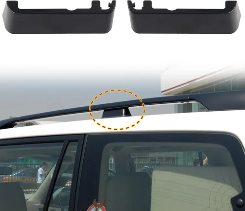 Vista 4 de ITrims Accesorios de coche para Toyota Prado J120 FJ120 2003-2009 2003-2009 Protector de equipaje de extremo de riel de techo protector de equipaje