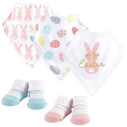 Vista 43 de Hudson Baby Conjunto de babero y calcetines unisex de algodón para bebé, Candy Corn, Tamaño único