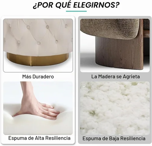 Vista 5 de Hyfirm Silla de Acento Moderna, Sillón Giratorio Tipo Barril para Sala de Estar, Sillas Cómodas de Terciopelo con Botones Capitoné, Sofá Individual