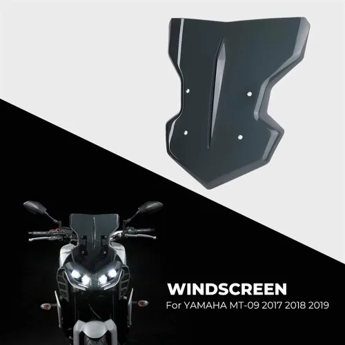 Vista 2 de GLoyer Motorcycle Windshield Compatible with MT09 Windshield MT09 2018 WindScreen MT-09 2019 Parabrisas FZ-09 Motorcycle Accessories FZ09