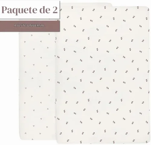 Vista 6 de Ely's & Co. Sábanas impermeables para cuna, 100 % algodón con forro impermeable, protector de colchón integrado, juego de 2 sábanas bajeras