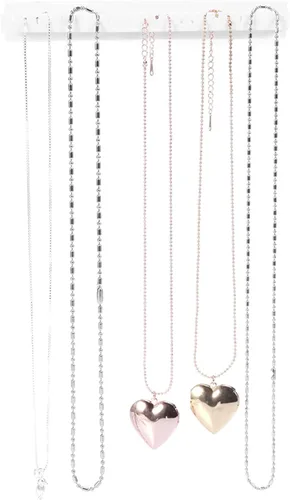 Vista 8 de Soporte organizador de joyas, collar y aretes, organizador de pulsera, caja de almacenamiento de belleza cosmética