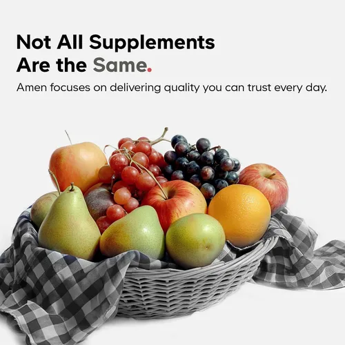 Vista 8 de Amen Paquete de vitaminas Fruits + Veggies, cápsulas multivitamínicas de alimentos integrales crudos, verduras verdes, frutas rojas y bayas, mezcla