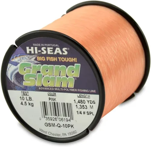 Vista 21 de HI-SEAS Línea de pesca de monofilamento Grand Slam - Fuerte y resistente a la abrasión en transparente, rosa, verde, azul humo, amarillo Amarillo