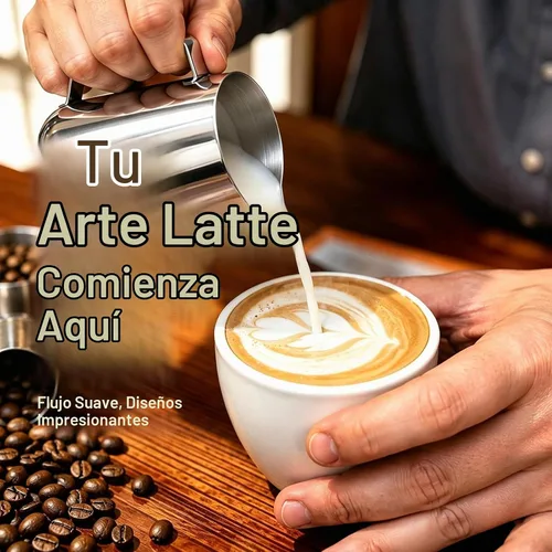 Vista 3 de Saiveina Jarra de espuma de leche, taza espumadora de leche de 12 onzas