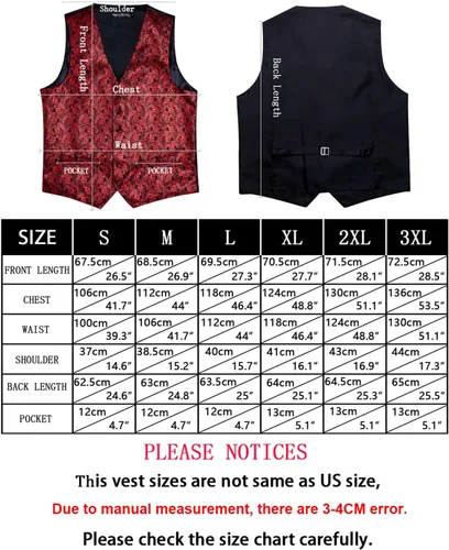 Vista 2 de Barry.Wang Chaleco formal de los hombres Paisley Jacquard seda corbata traje chaleco conjunto boda 5PCS