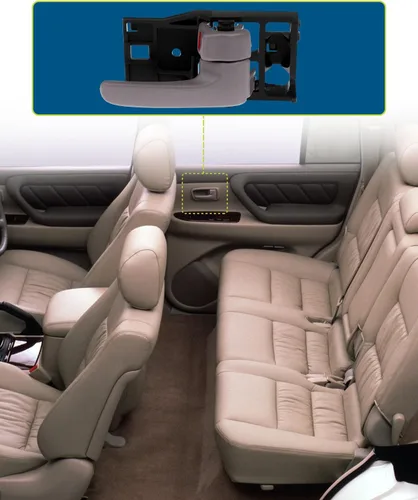 Vista 7 de LUJUNTEC Manija de puerta interior – Conductor delantero y trasero izquierdo del pasajero lado derecho, repuesto directo gris para Toyota 2001-2007