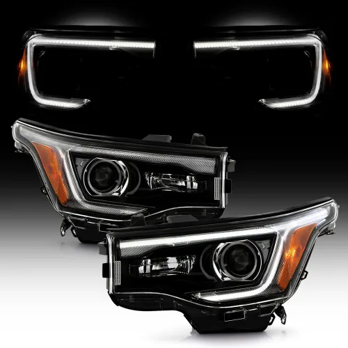 Vista 9 de KEEKPO - Para 2017 2018 2019 GMC Acadia Factory halógeno w/LED DRL faro delantero negro reemplazo lado izquierdo del conductor