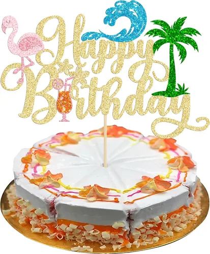 Vista 25 de 36 piezas de adornos para cupcakes de piña verde con purpurina verde para Luau despedida de soltera, fiesta de verano tropical, decoración