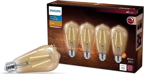 Vista 10 de PHILIPS LED 60W A19 Paquete de 8 bombillas de luz diurna ultra definición (5000 K) 800 lúmenes (8 W = 60 W) regulables sin parpadeo Ámbar (2000k)