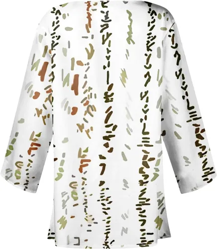 Vista 3 de Long Sleeve Kimono for Womens Retro Print Casual Duster Blouse Tops Coat 34 Sleeve Jackets Lightweight Cardigans