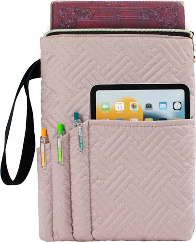 Vista 8 de Funda de libro APLUFINE con cremallera, protector de libro acolchado de 11"X9", fundas de libro acolchadas lavables para libros de tapa blanda