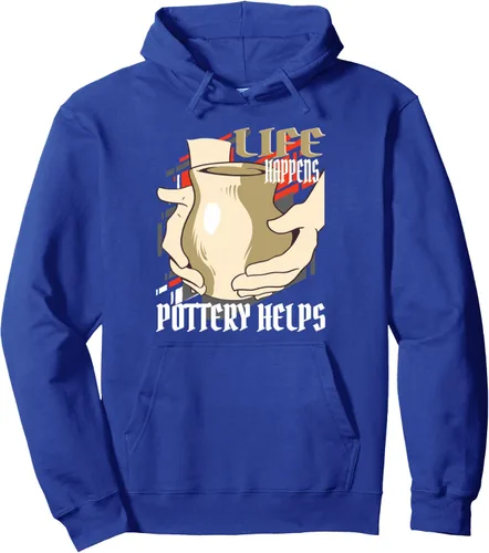Vista 4 de Life Happens - Pottery Helps Ceramics Artiste Pullover Hoodie
