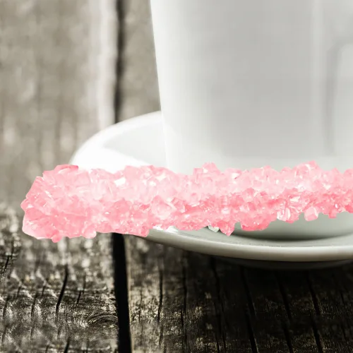 Vista 5 de Palitos de caramelo de roca extragrandes: 12 paletas de cereza rosa – envueltas individualmente – Palitos de caramelo de roca de cristal