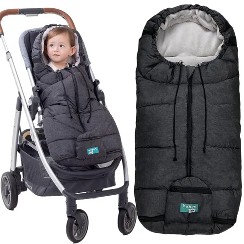 Vista 11 de Yobee Saco de dormir universal resistente a la intemperie para cochecito, cómodo y cálido, ajustable, seguro, manta impermeable para todos